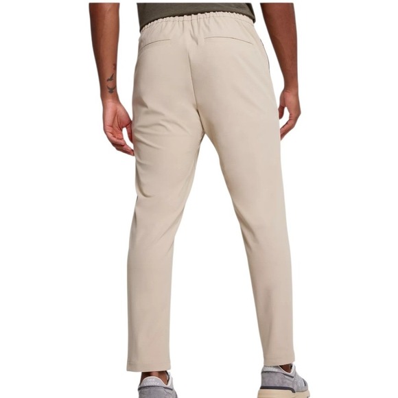 VRST Mens Limitless Performance Slim Fit Tapered Pant Khaki Sand Small Stretch - Picture 4 of 10
